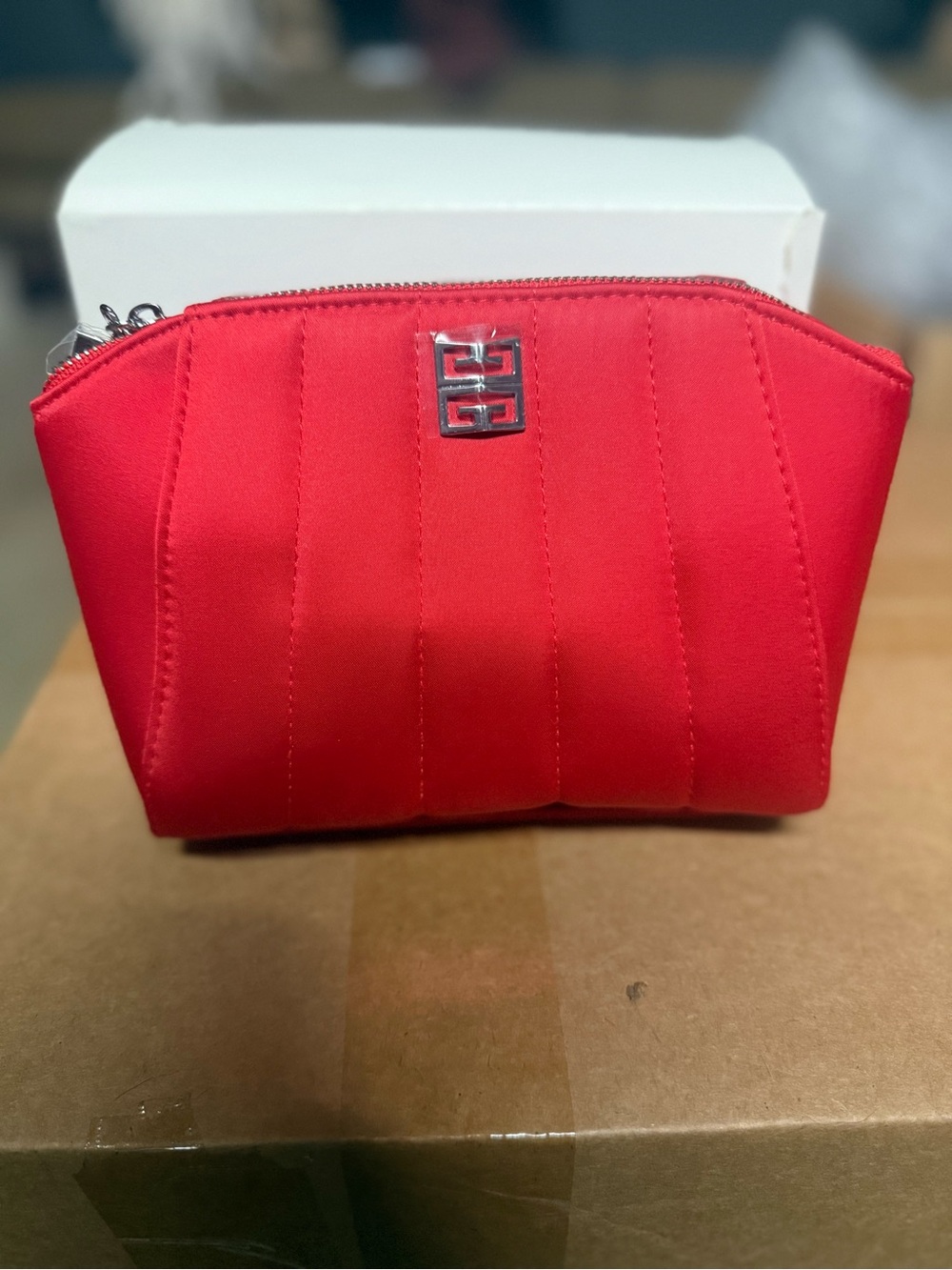 Givenchy iconic Red Quilted Cosmetic Bag/ pouch